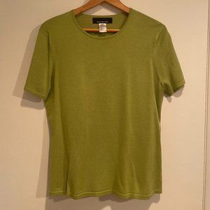 70% Silk lime green short sleeve shirt